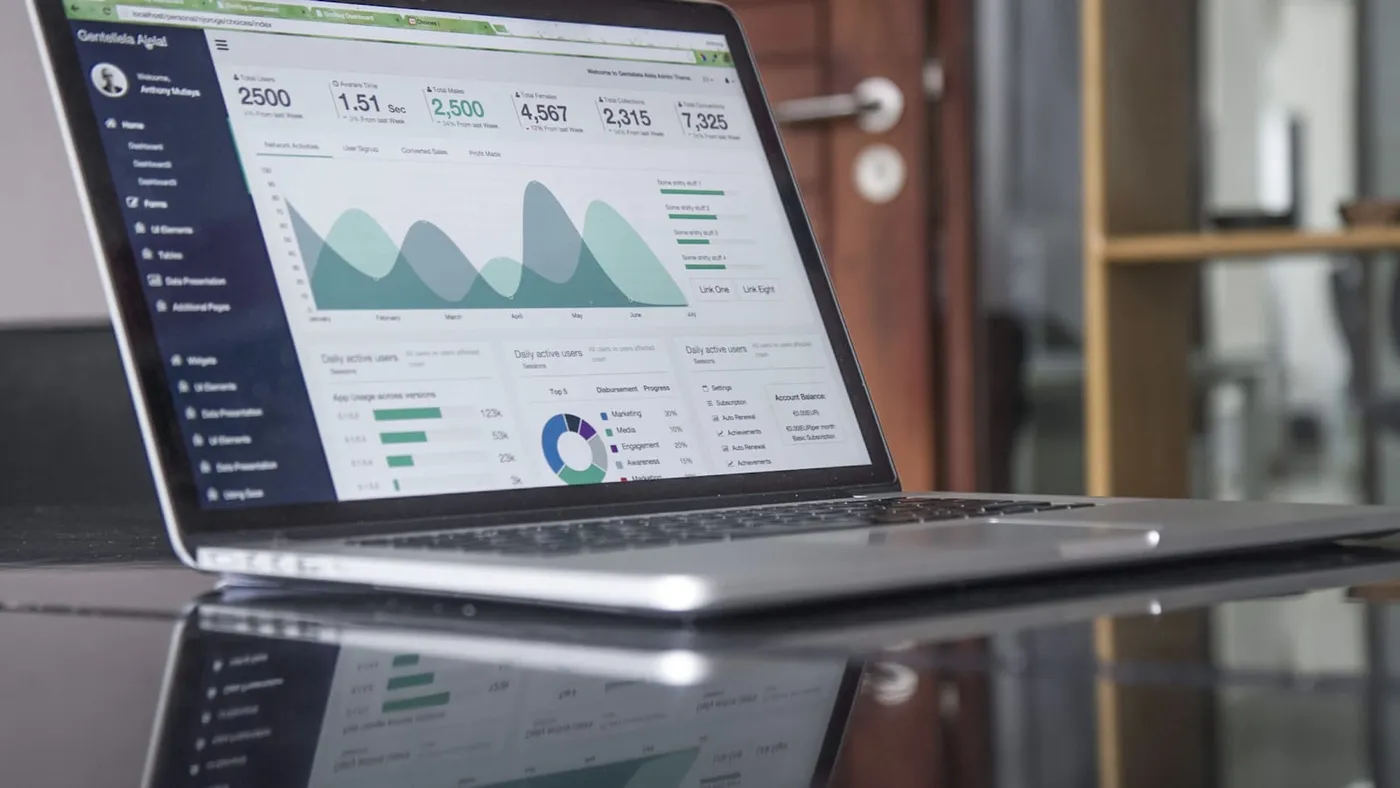 Analytics dashboard used for website maintenance reporting